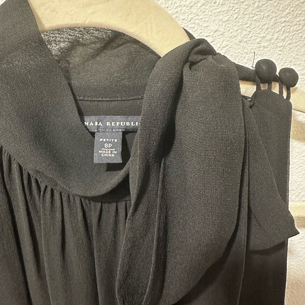 Banana Republic black chiffon dress.